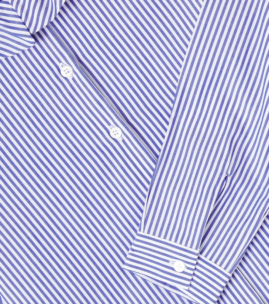  Il Gufo Il Gufo Ruffled Striped Cotton Poplin Shirt 