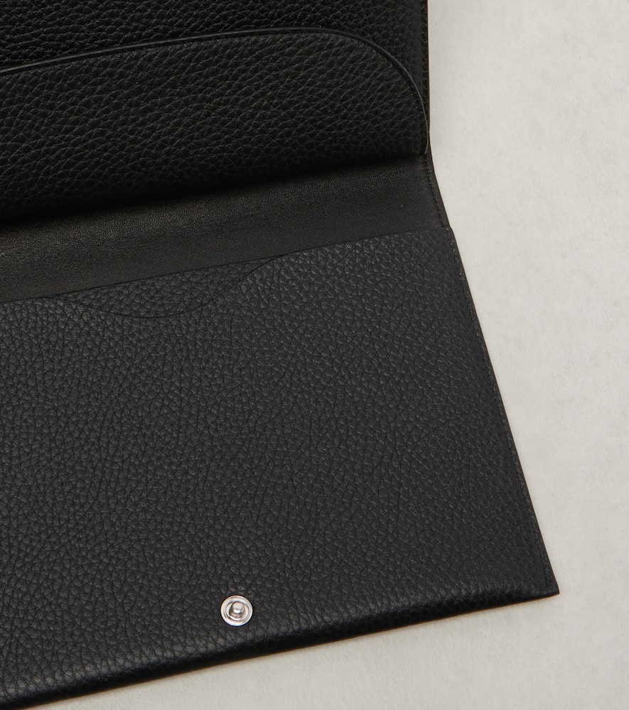 The Row Leather Pouch In Black