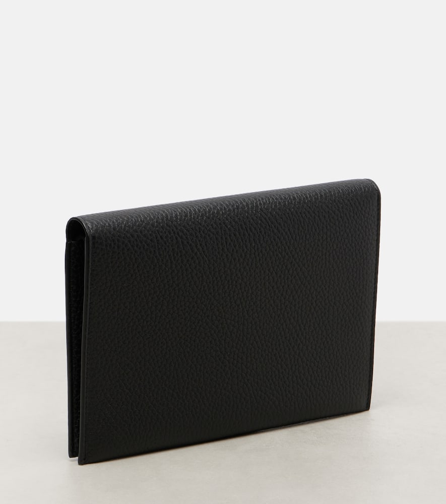 The Row Leather Pouch In Black