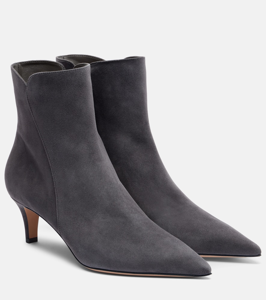 Gianvito Rossi Levy 55 Suede Ankle Boots In Gray