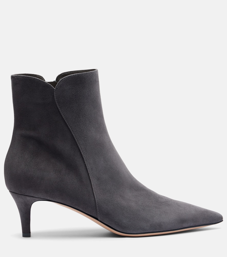Gianvito Rossi Levy 55 Suede Ankle Boots In Gray