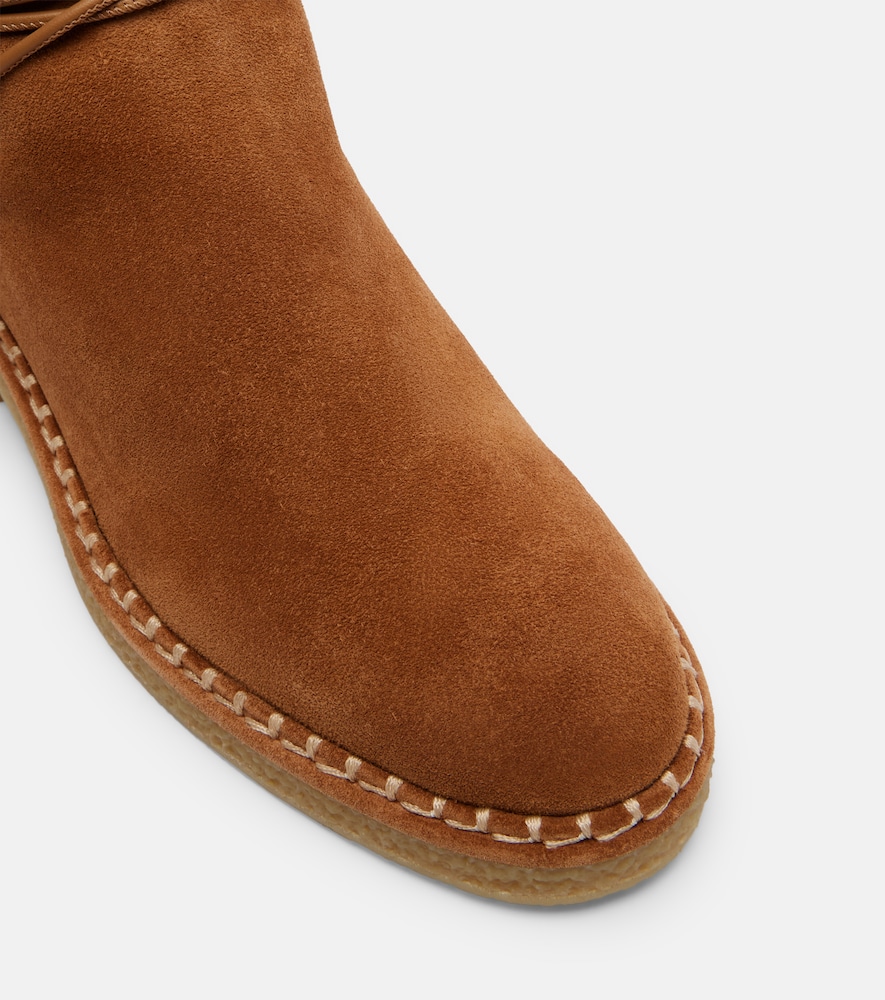 Megeve Shearling-Trimmed Suede Ankle Boots