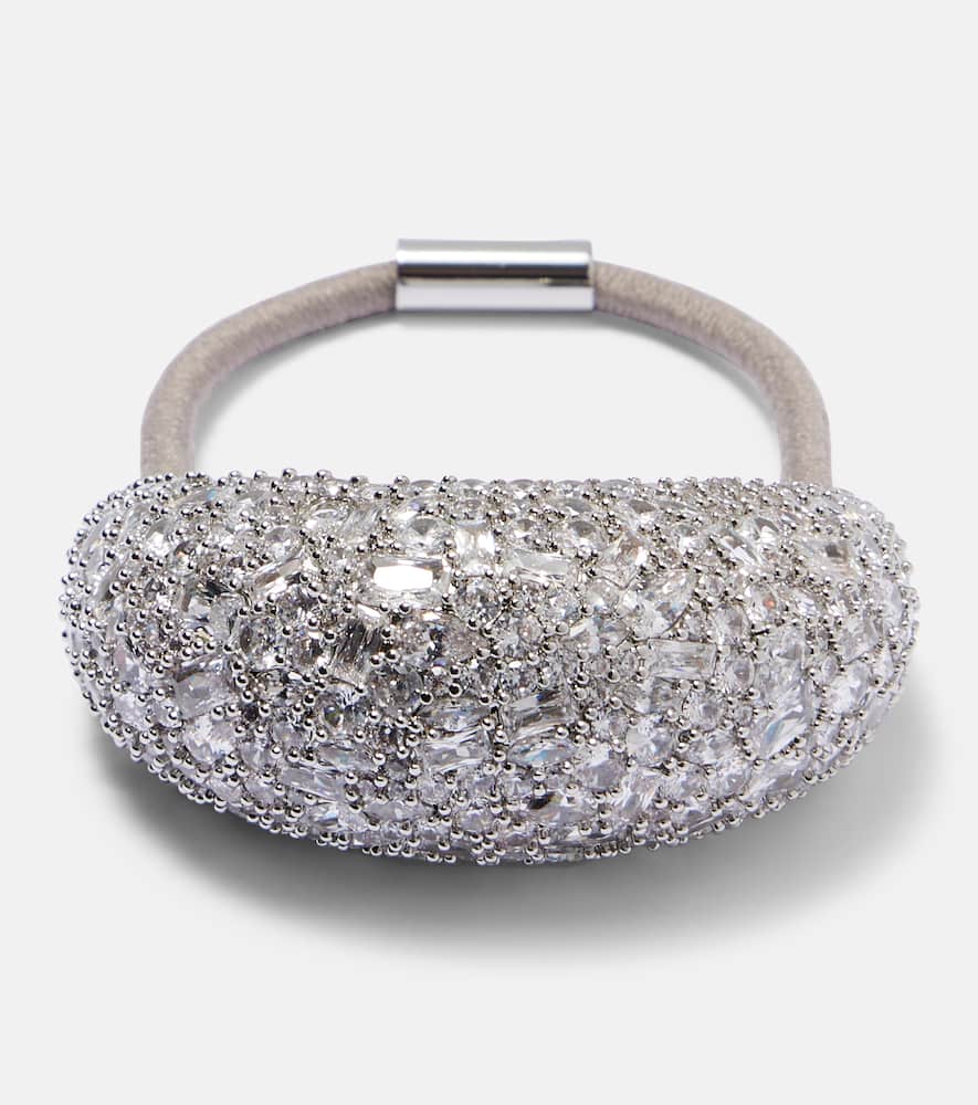 Jennifer Behr Czarina Embellished Hair Tie In Silver