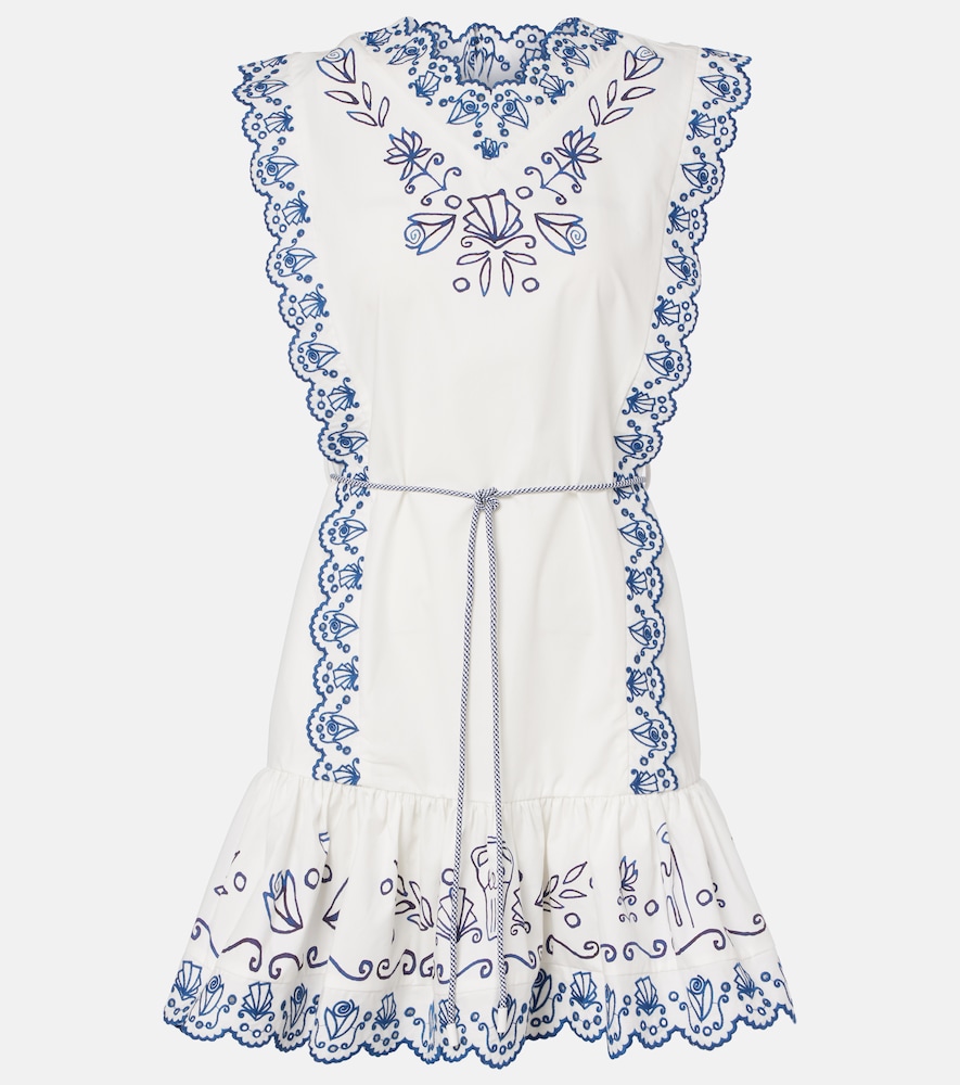Alemais Women's White Leela Embroidered Cotton Minidress UK Size 4 - Mytheresa