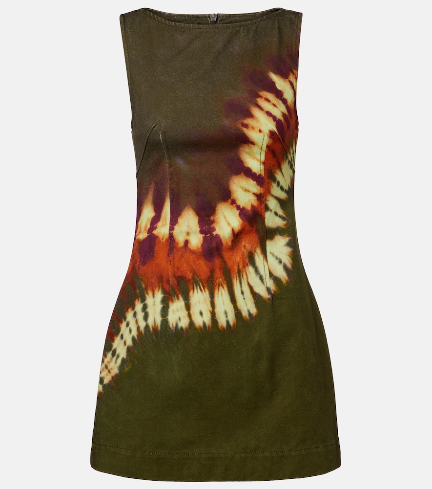 Alemais Alémais Marilyn Dyed Denim Minidress In Green