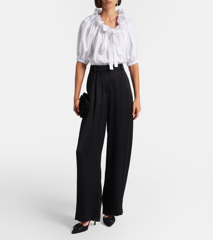 Patou Ruffled cropped cotton top
