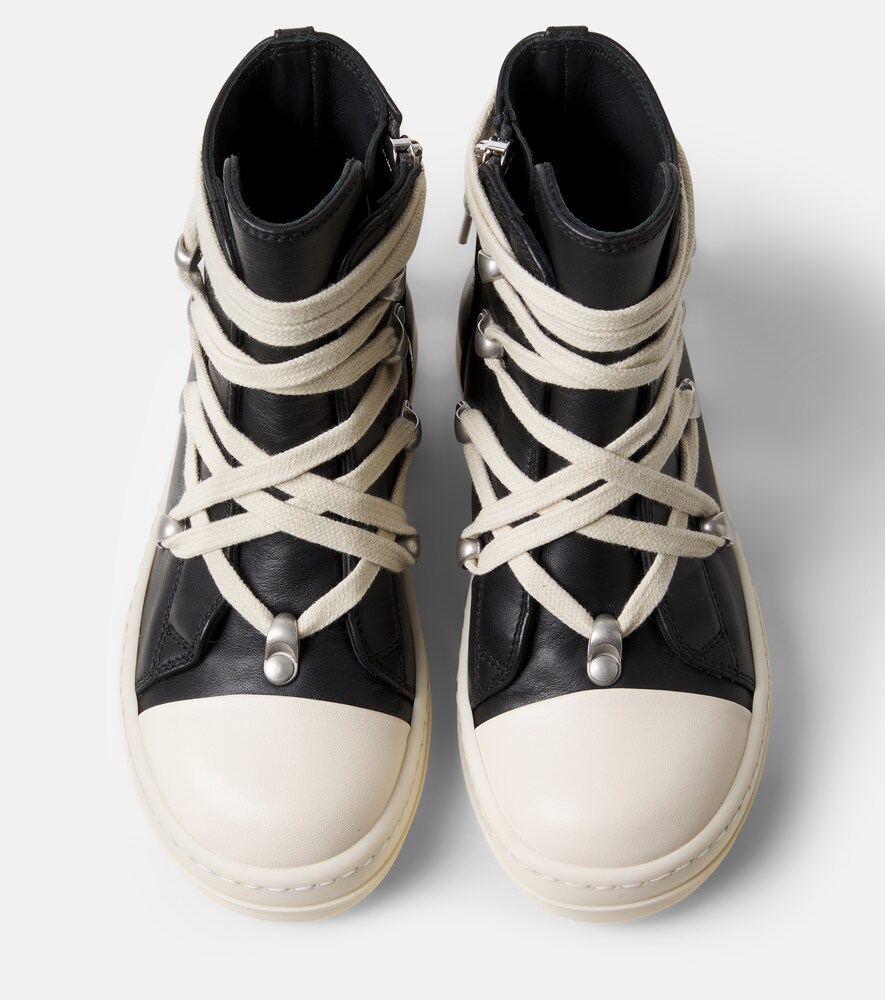  Rick Owens Kids Rick Owens Kids Hexalace Leather Sneakers 
