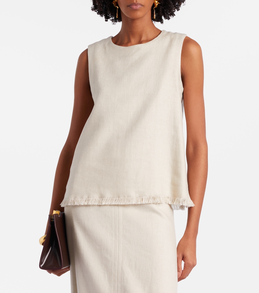 'S Max Mara Manika linen and cotton top