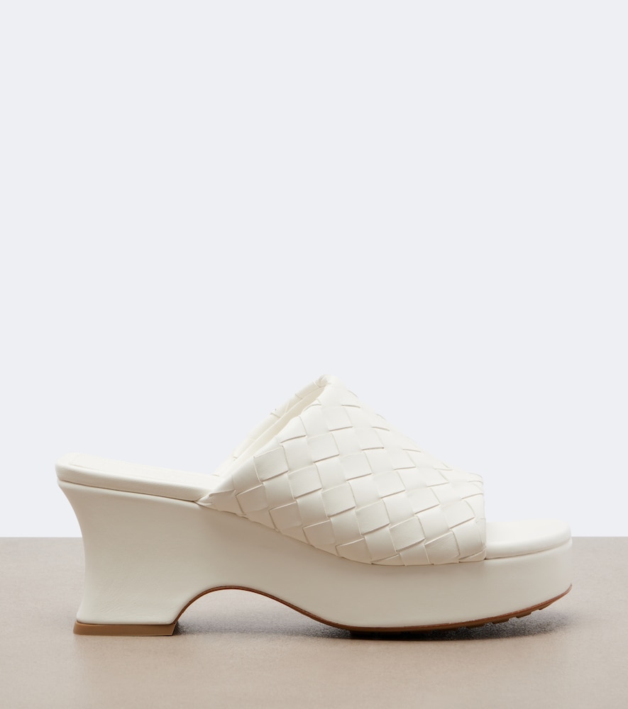 Rosita Intrecciato Leather Wedge Mules