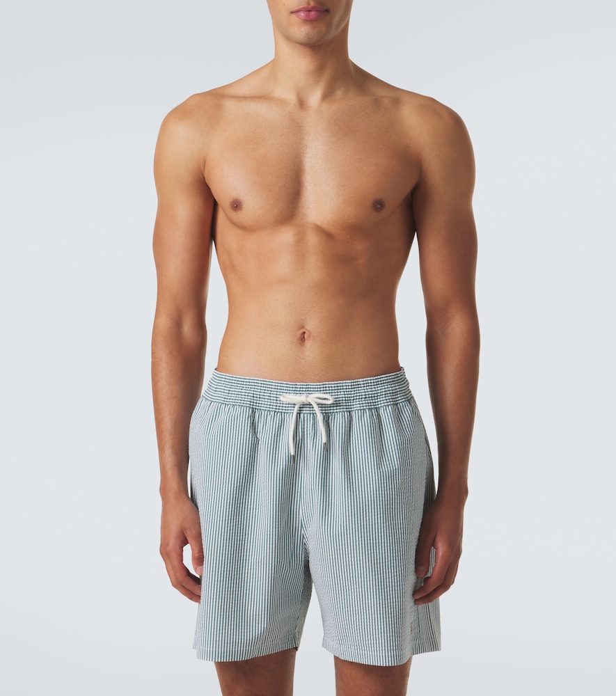 Traveler Striped Seersucker Swim Trunks