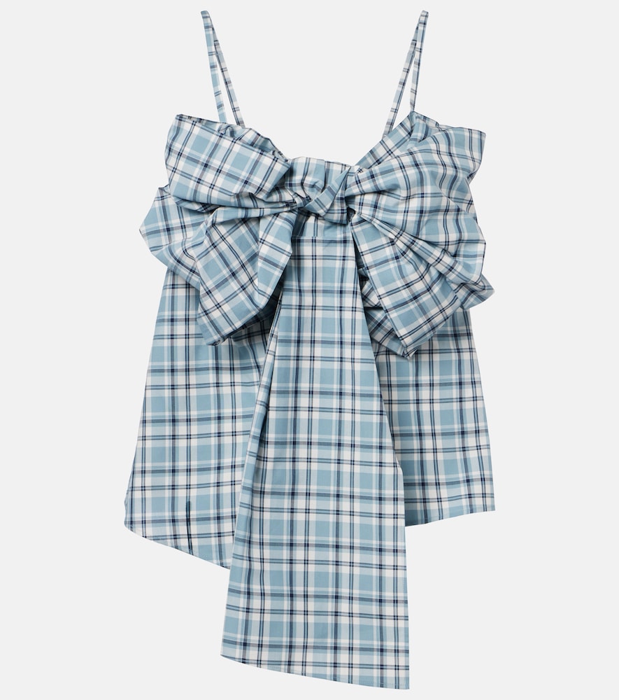 Acne Studios Bow-detail checked cotton top