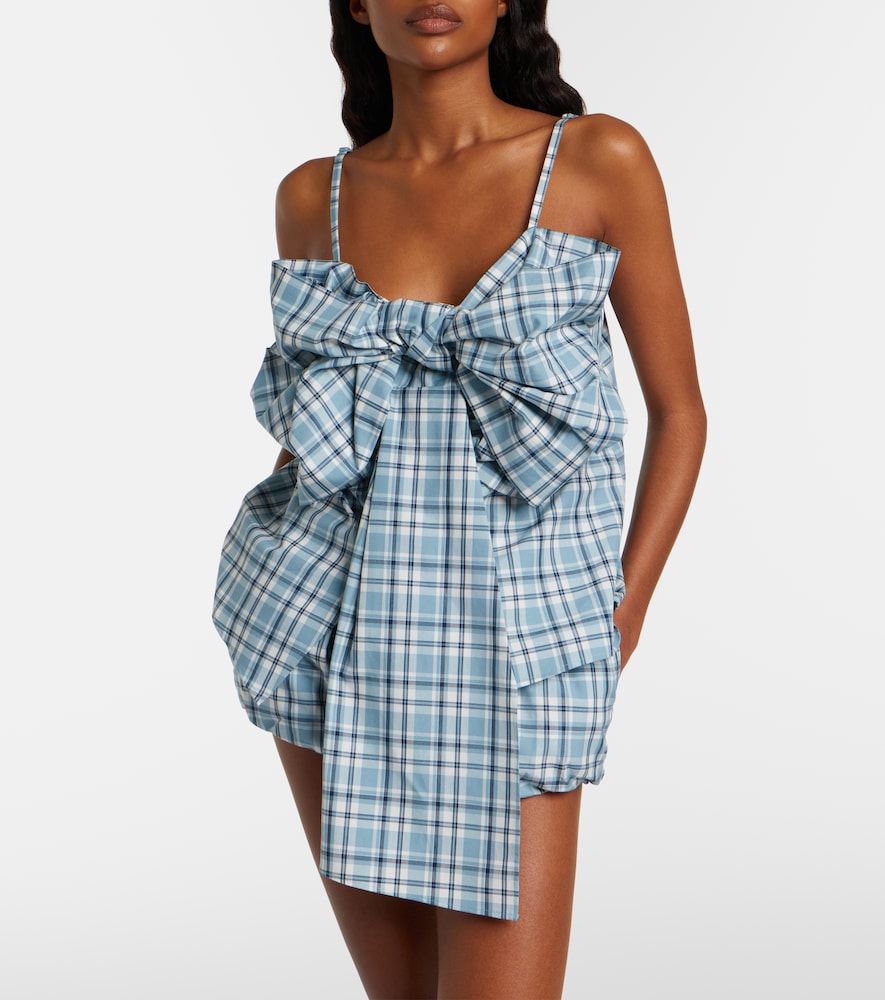 Acne Studios Bow-detail checked cotton top