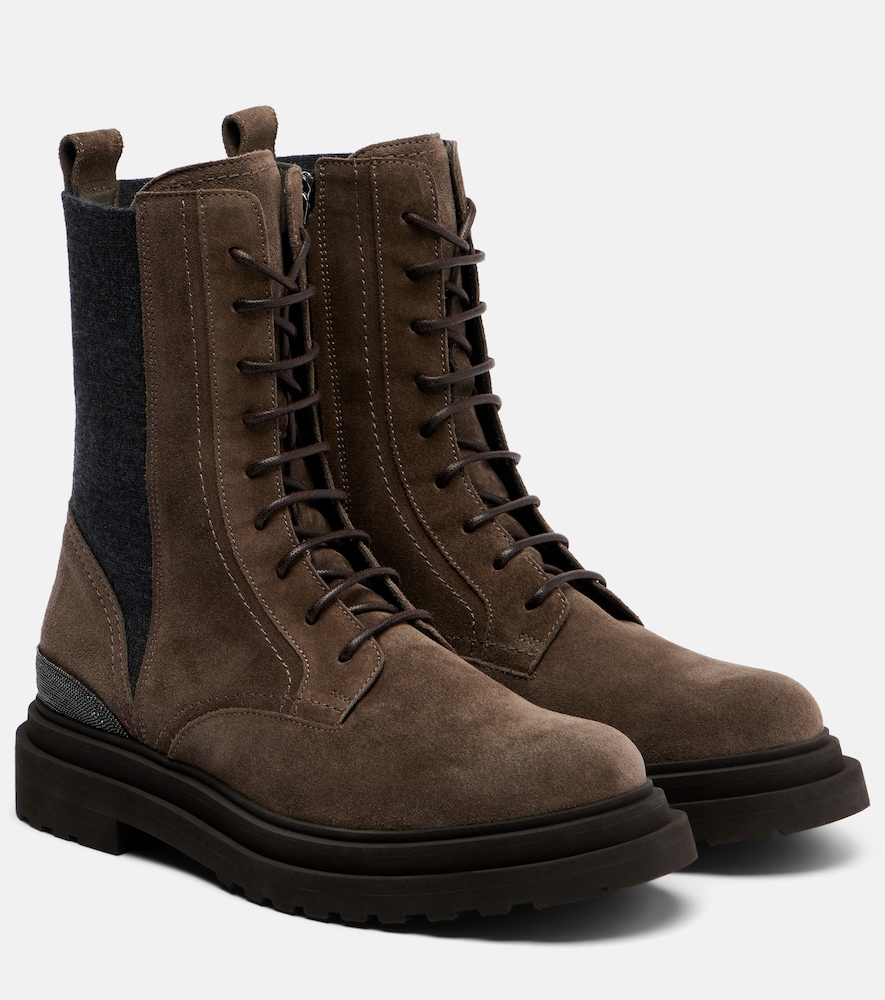 Schnürstiefel Monili aus Veloursleder