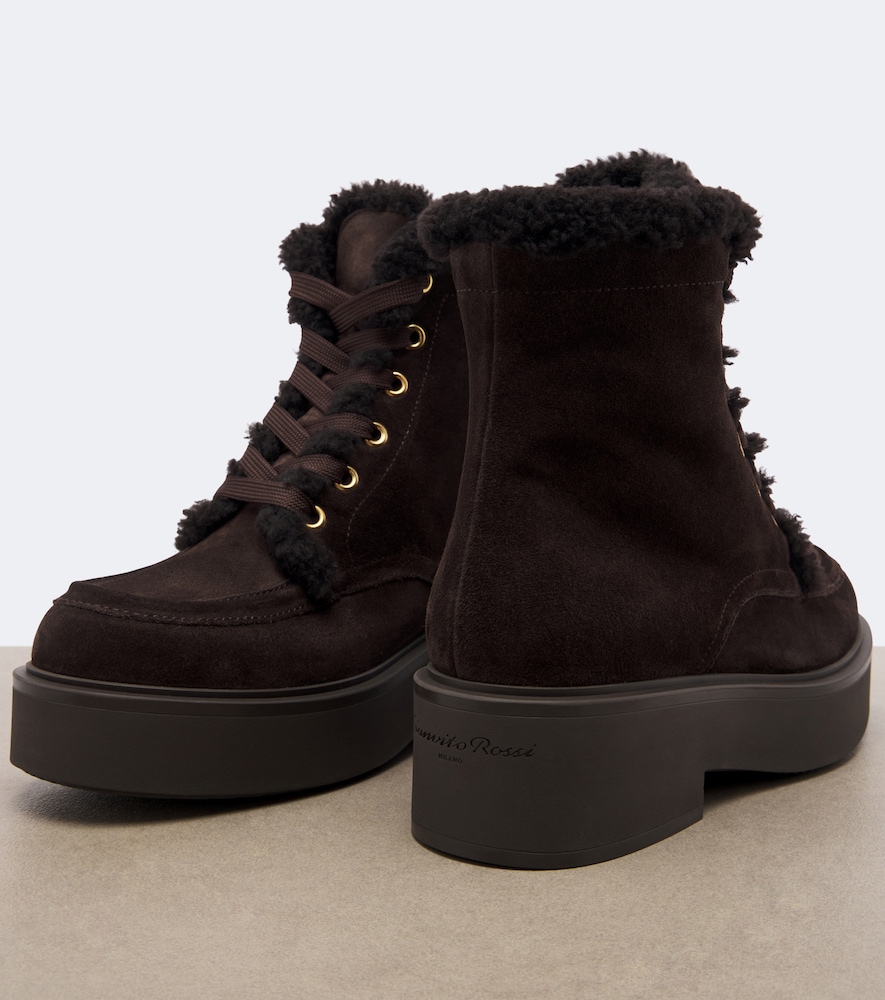 Kiso Shearling-Lined Suede Lace-Up Boots
