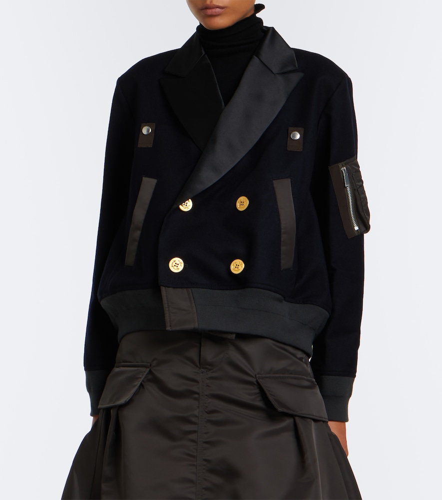 Paneled Wool Flannel And Twill Jacket