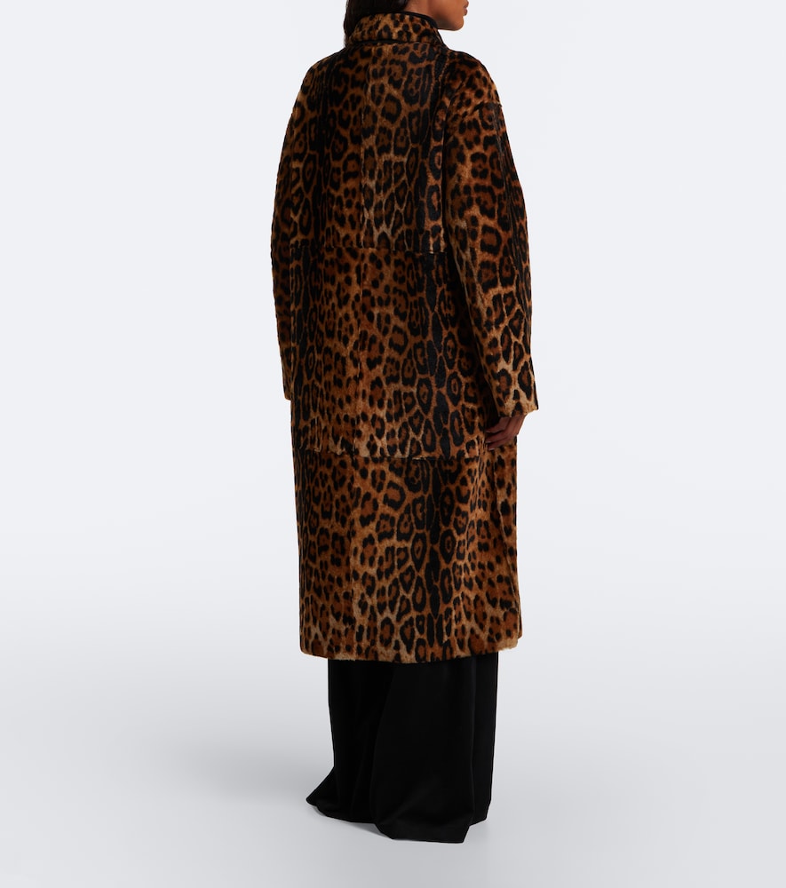 Davelle Leopard-Print Shearling Coat