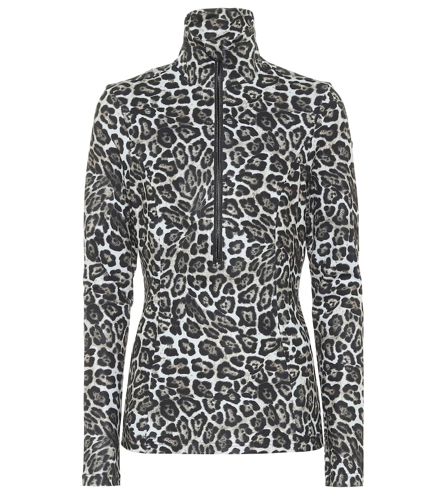 Click to view more detailed imagery on our partner's website Goldbergh Lilja Leopard-print Jersey Base-layer Jacket In Brown