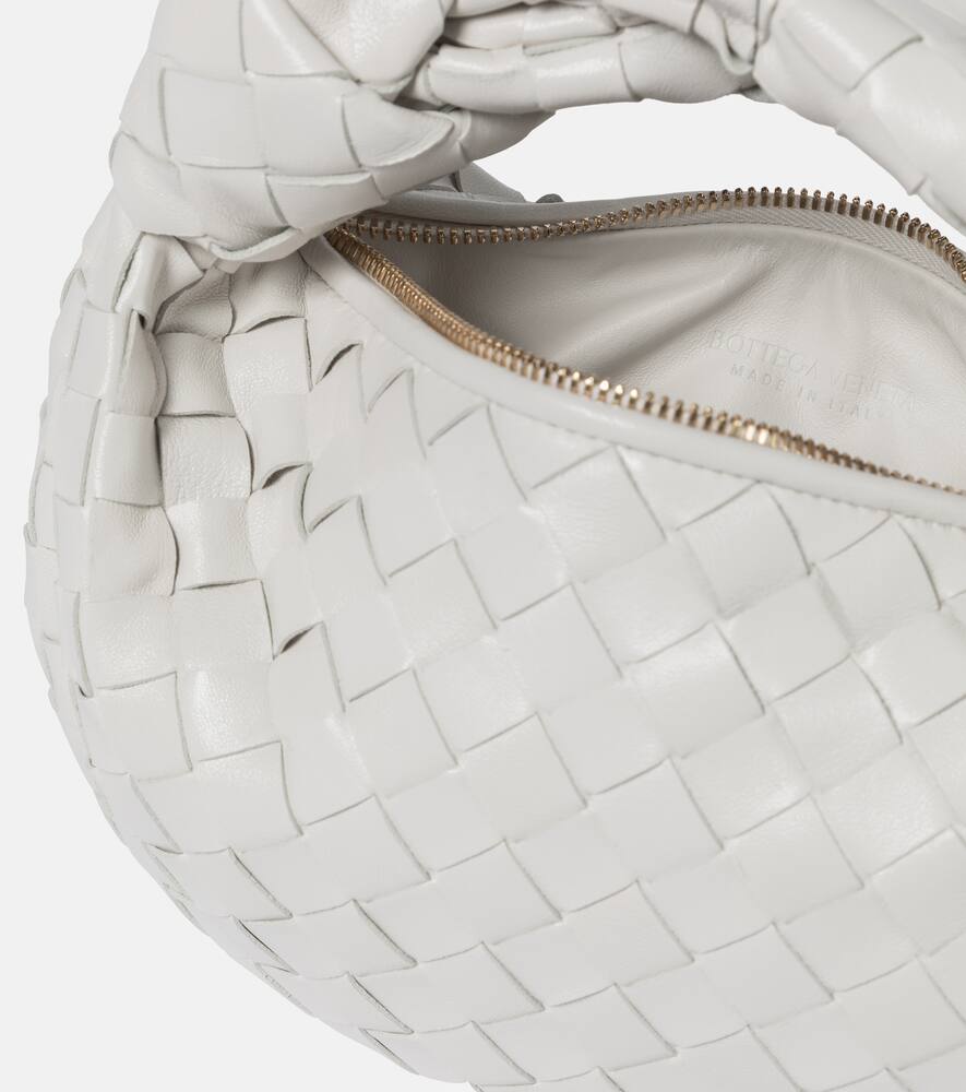 Bottega Veneta Jodie Mini Leather Tote In Chalk-gold
