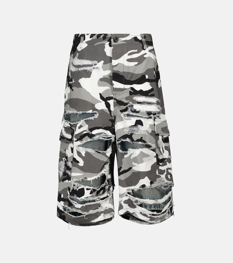 camo distressed shorts