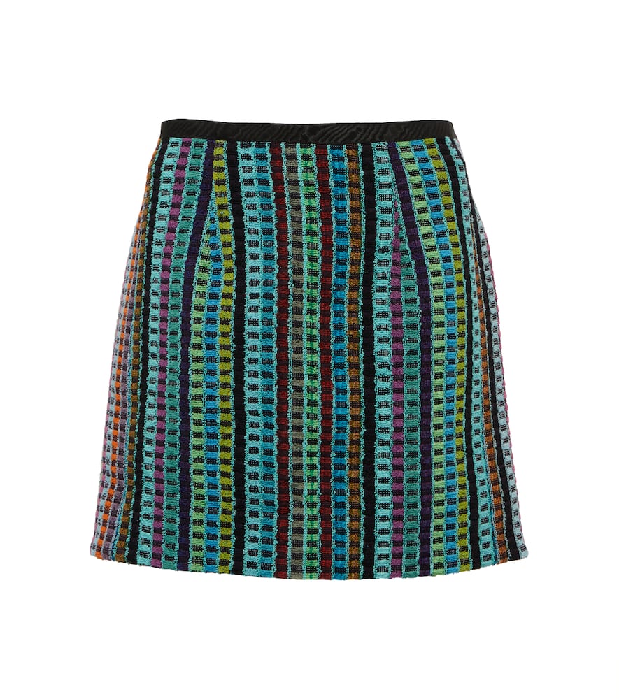 Marine Serre Checked cotton terry miniskirt