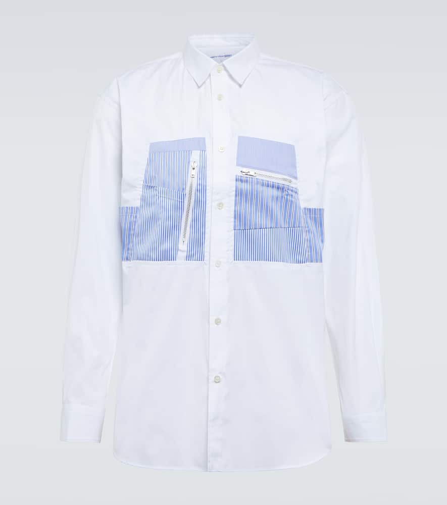 Comme des Garçons Shirt Appliquéd cotton poplin shirt