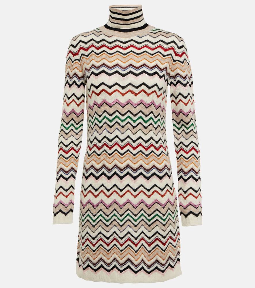 Missoni Zig-zag knit mockneck minidress