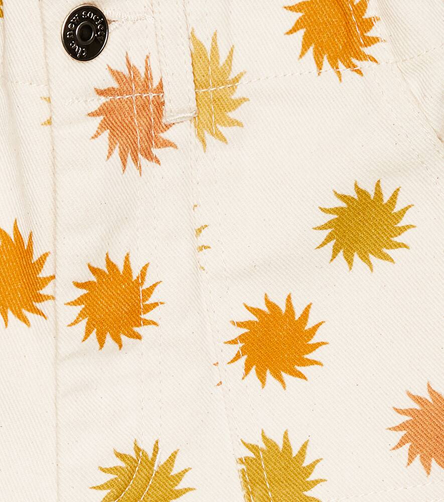 Shop The New Society Tramonto Printed Cotton Shorts In Sole Print