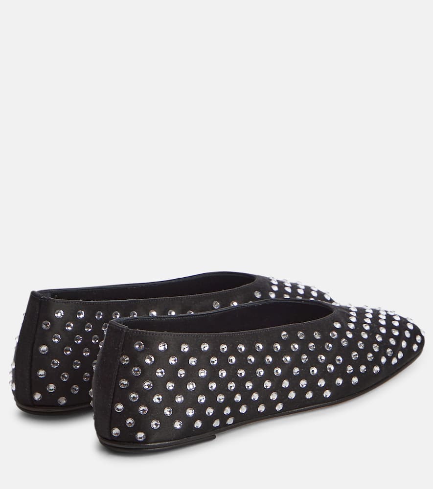 Magda Butrym Black Satin Ballerinas In Black
