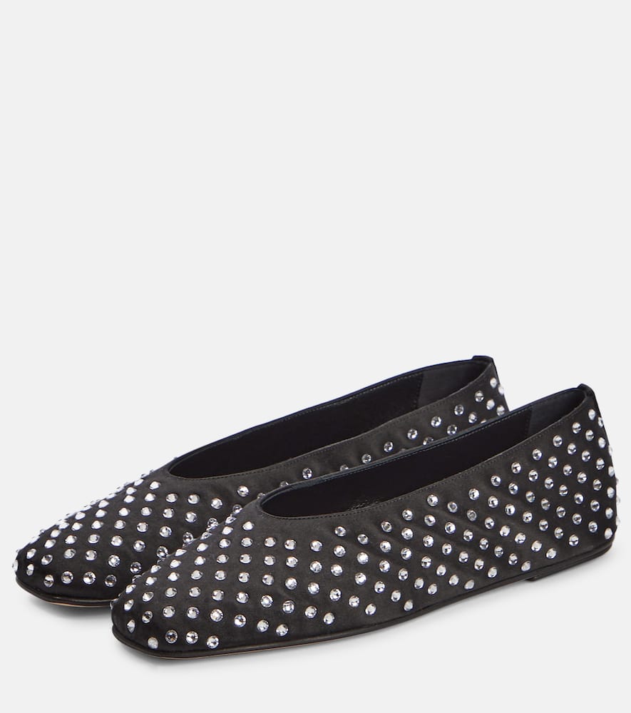 Magda Butrym Black Satin Ballerinas In Black