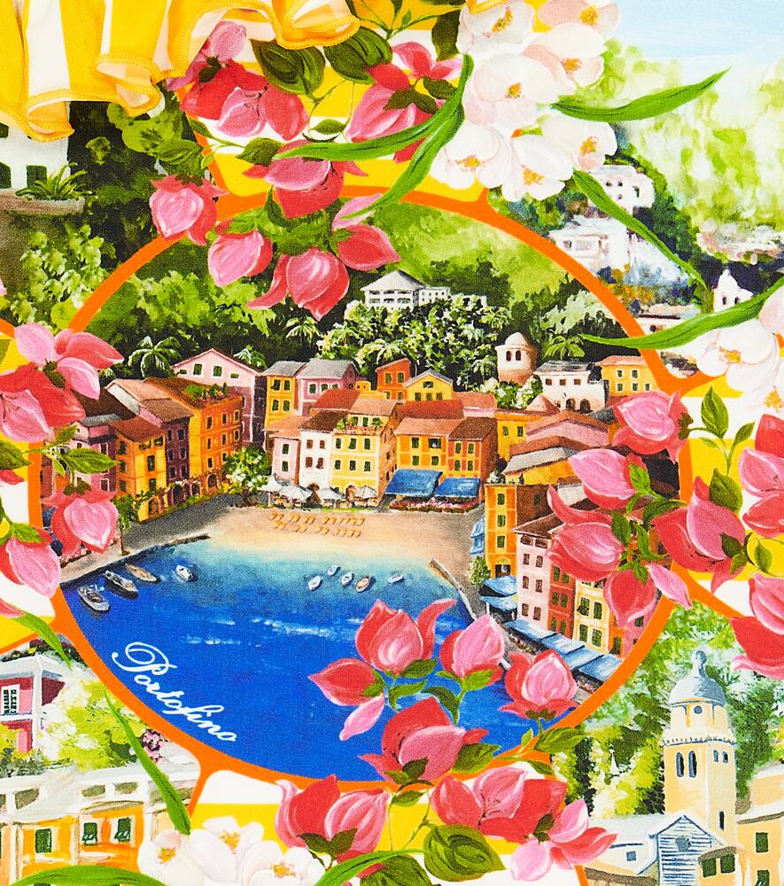 Dolce & Gabbana Portofino Printed Swimsuit In Multicoloured