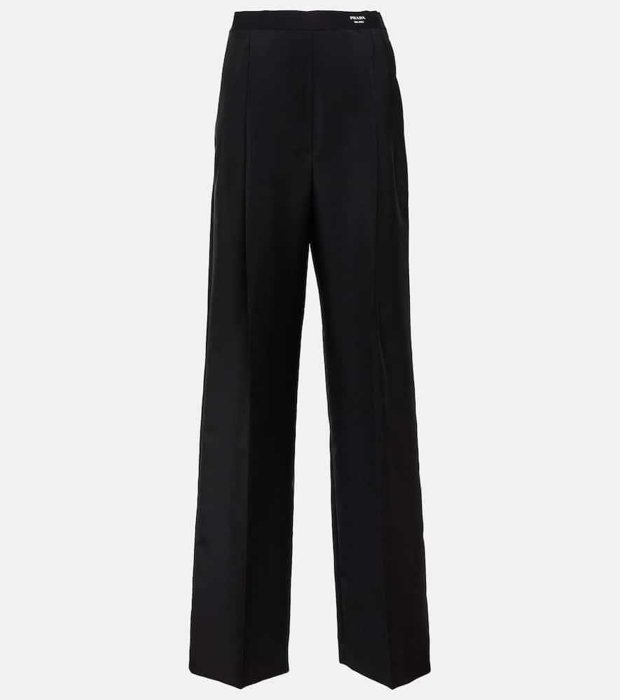 Mohair and wool wide-leg pants
