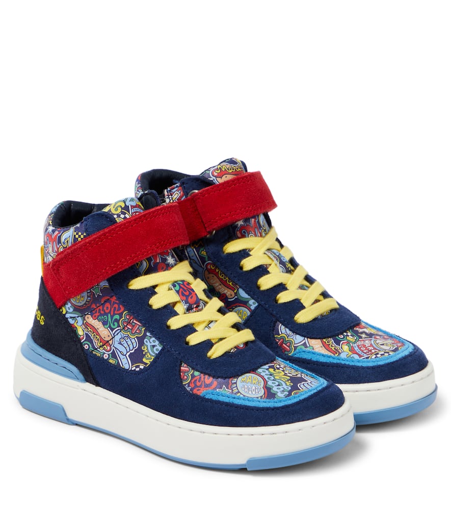 Marc Jacobs Kids Printed suede high-top sneakers