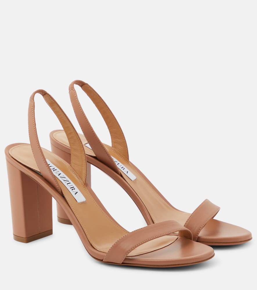 Aquazzura So Nude 85 Leather Slingback Sandals In Nude