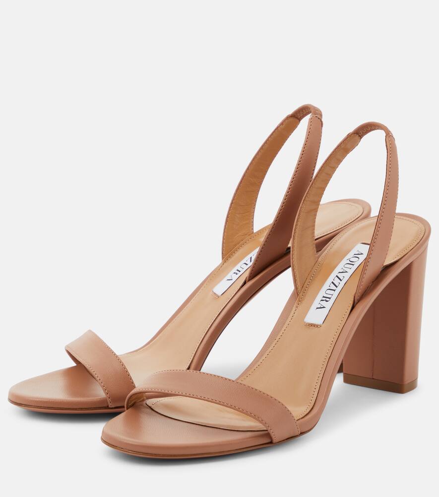 Aquazzura So Nude 85 Leather Slingback Sandals In Nude