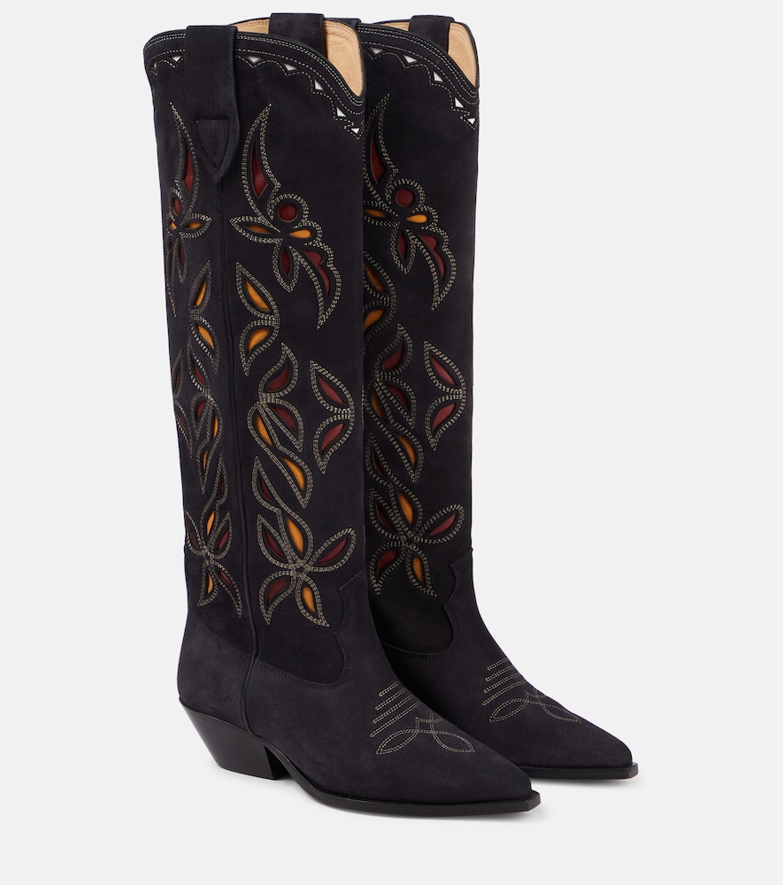 Isabel Marant Women's Black Denvee Suede Cowboy Boots UK Size 3 - Mytheresa