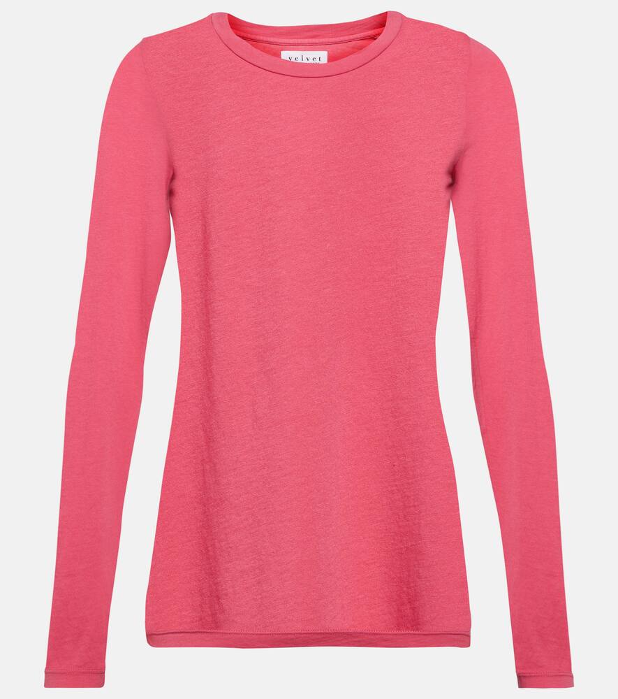 Velvet Cotton-blend jersey top