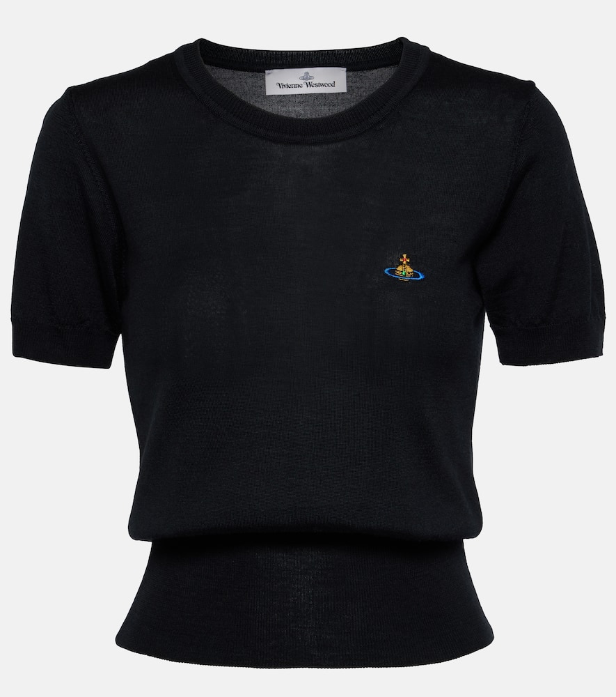 Shop Vivienne Westwood Bea Wool And Silk Top In Black