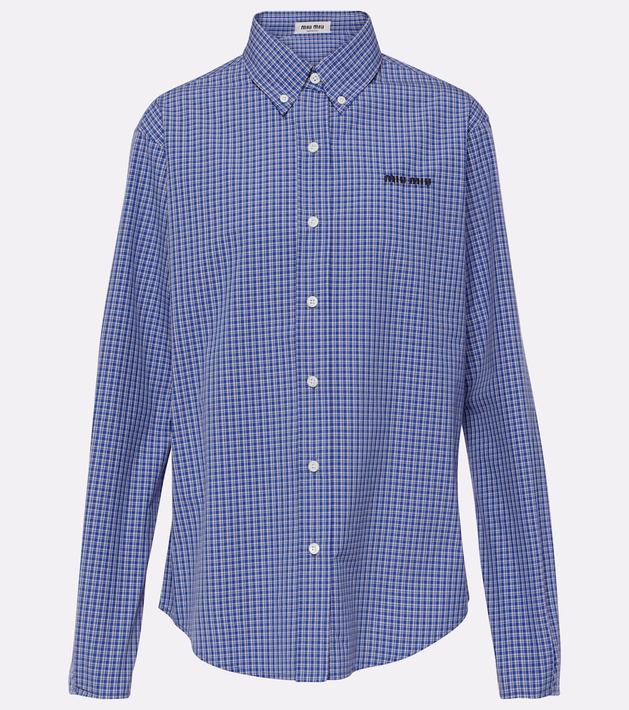 Miu Miu Logo cotton poplin shirt
