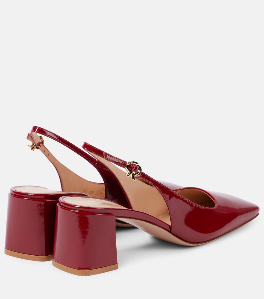 Gianvito Rossi Freeda Patent Leather Slingback Pumps In Rouge