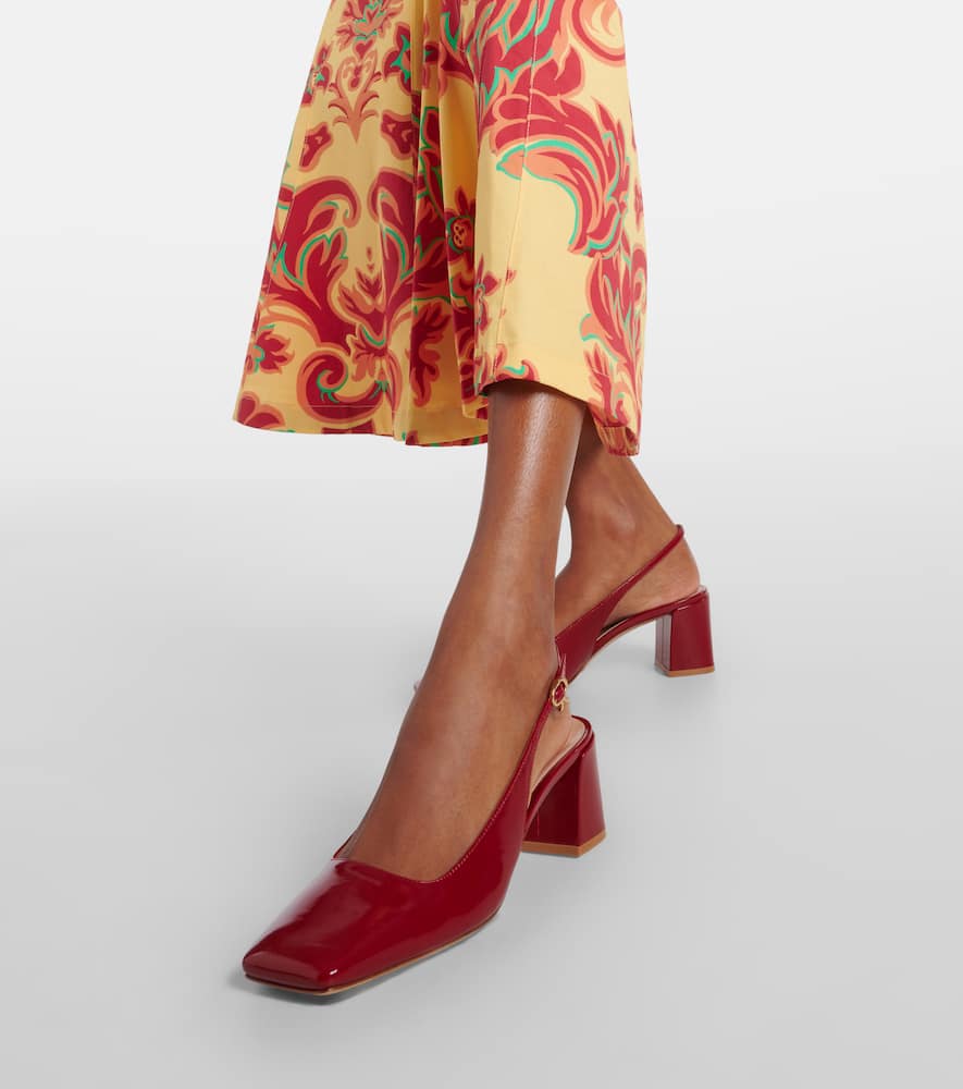 Gianvito Rossi Freeda Patent Leather Slingback Pumps In Rouge