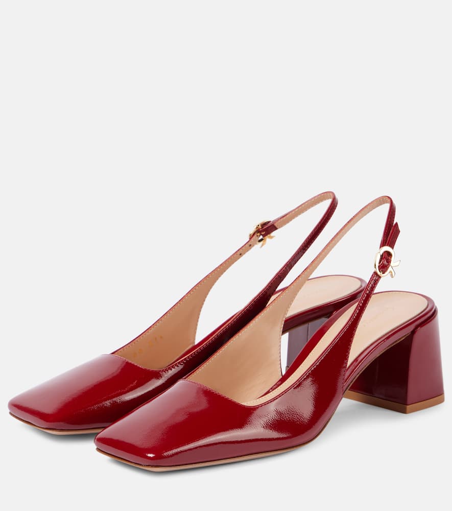 Gianvito Rossi Freeda Patent Leather Slingback Pumps In Rouge
