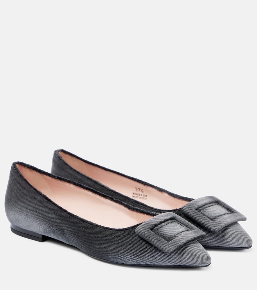 Gommettine denim ballet flats