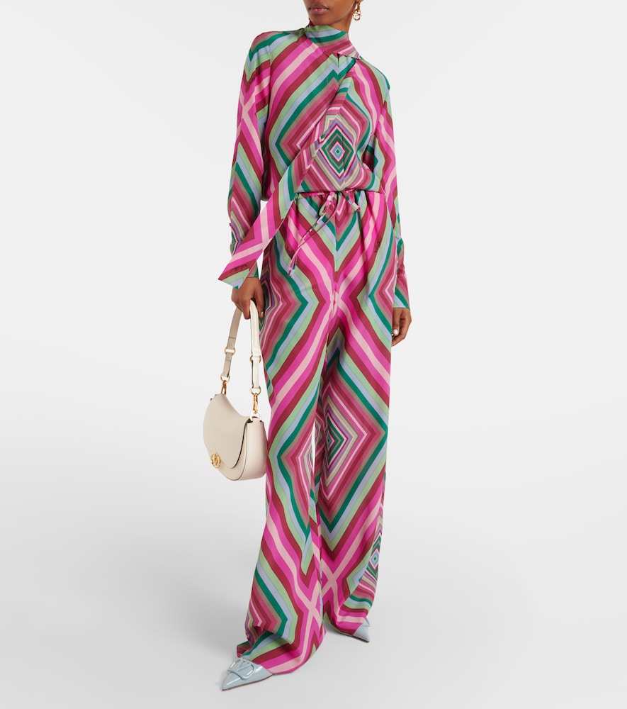 Valentino Printed silk palazzo pants