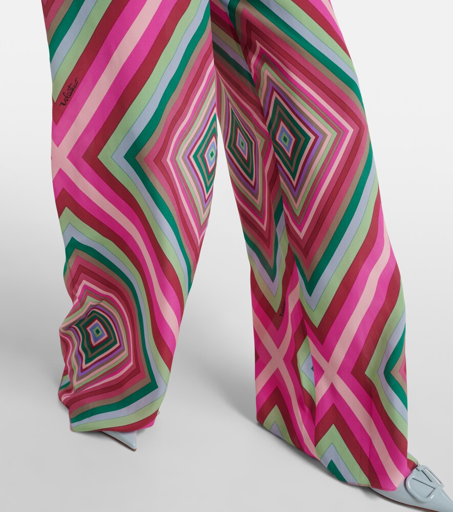  Valentino Valentino Printed Silk Palazzo Pants 