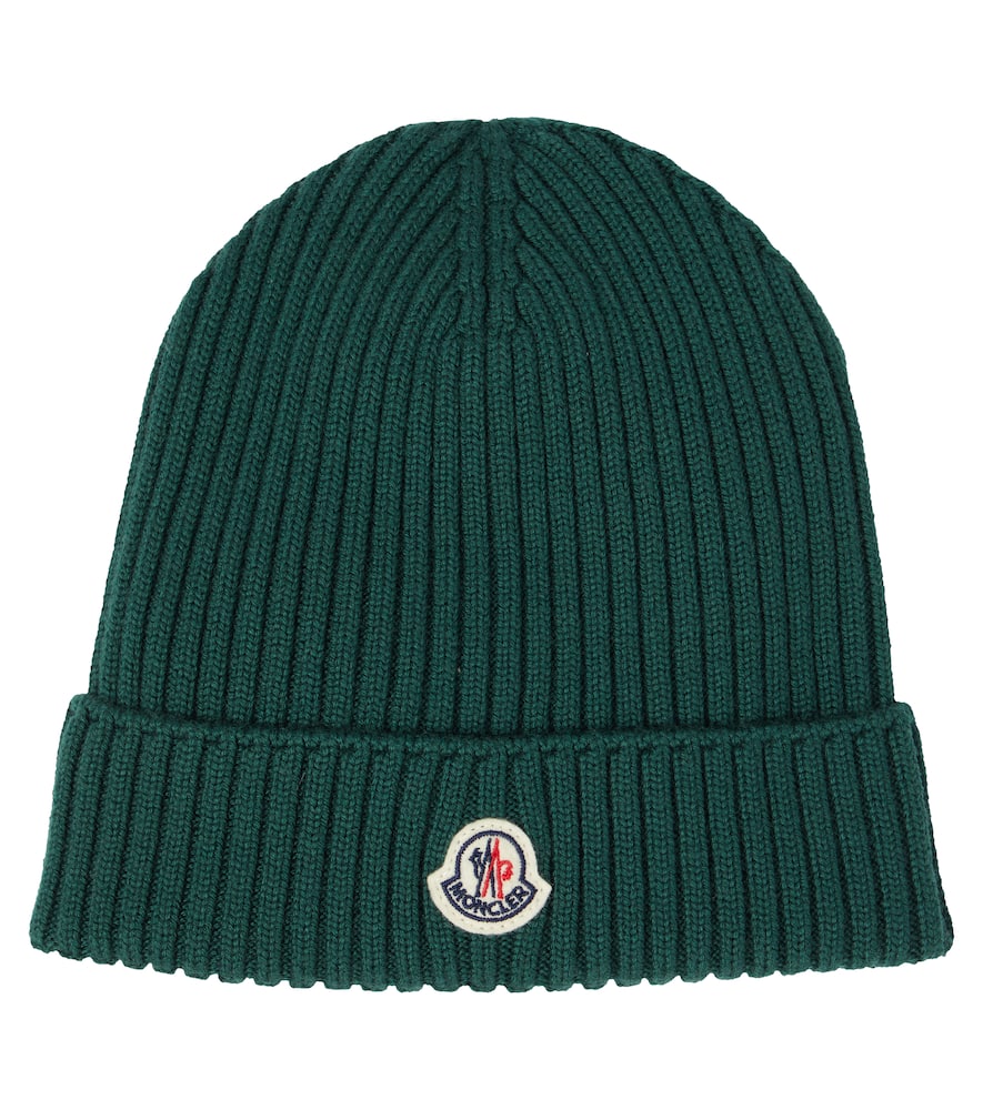 Moncler Enfant Logo ribbed-knit virgin wool beanie