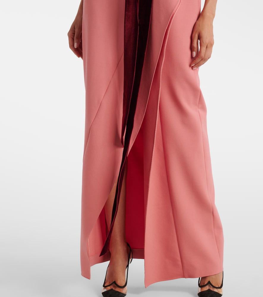  Oscar De La Renta Oscar De La Renta Off-shoulder-robe Aus Einem Wollgemisch 