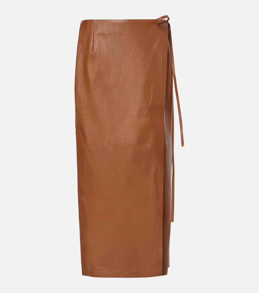 Bert leather wrap skirt
