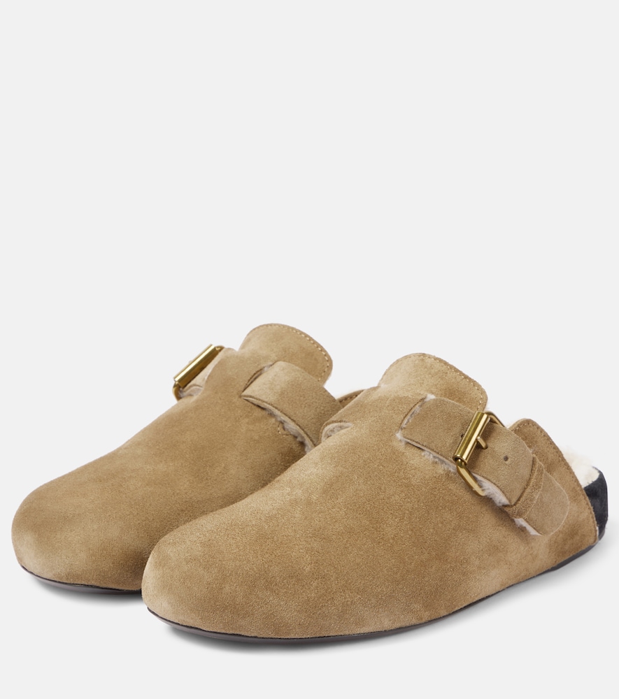 Mirvin Shearling-Lined Suede Clogs