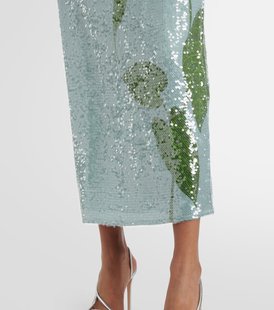 Farm Rio Sequin-embellished Midi Dress In Blue