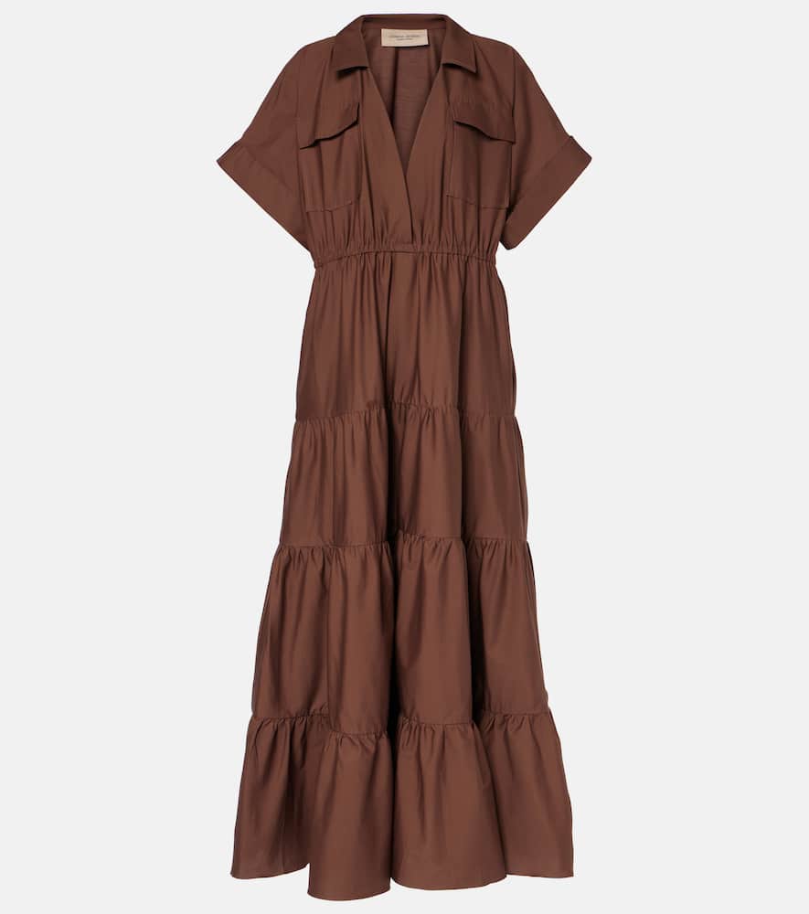 Tiered cotton shirt dress